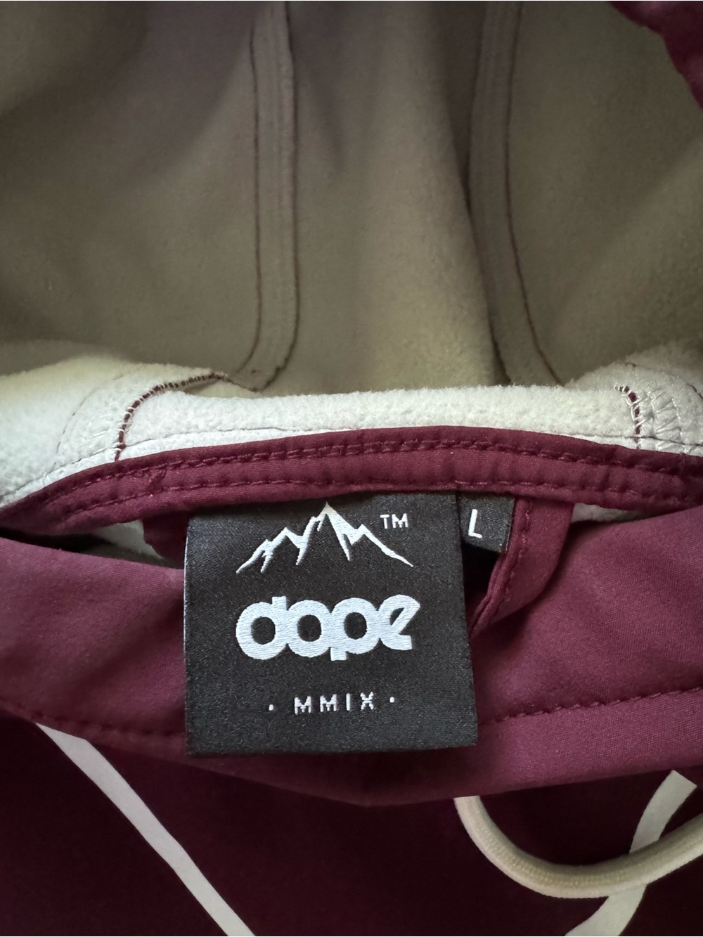 DOPE Men's Burgundy Pullover Hoodie with White Logo - Picture 2 of 5